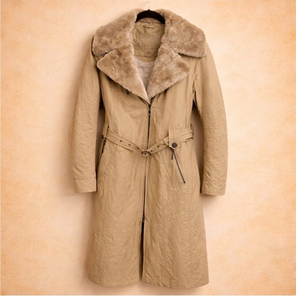 Creen Stone Jackets & Blazers - CREEN STONE WOMENS FAUX FUR TRENCH COAT